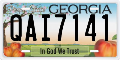 GA license plate QAI7141