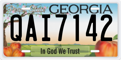 GA license plate QAI7142
