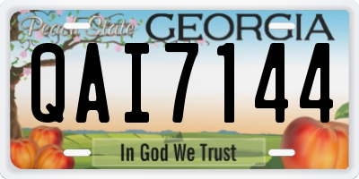 GA license plate QAI7144