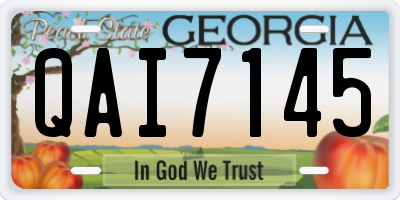 GA license plate QAI7145