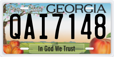 GA license plate QAI7148
