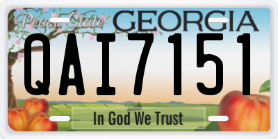 GA license plate QAI7151