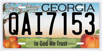 GA license plate QAI7153