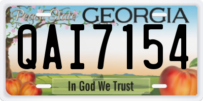 GA license plate QAI7154
