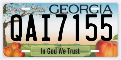 GA license plate QAI7155