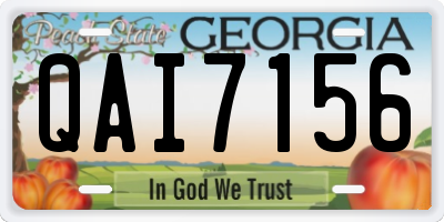 GA license plate QAI7156