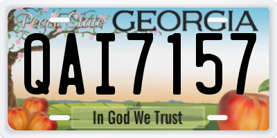 GA license plate QAI7157