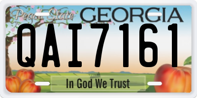 GA license plate QAI7161