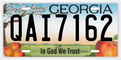 GA license plate QAI7162