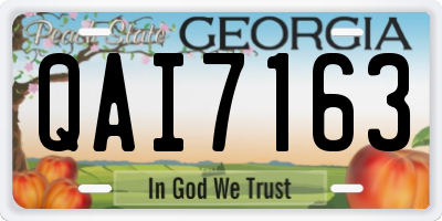 GA license plate QAI7163