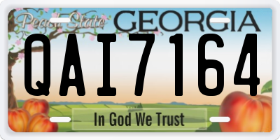 GA license plate QAI7164