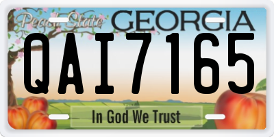 GA license plate QAI7165