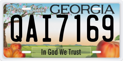 GA license plate QAI7169