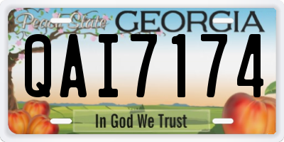 GA license plate QAI7174