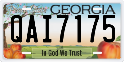 GA license plate QAI7175