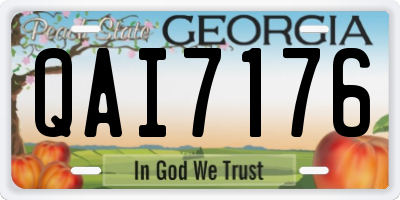 GA license plate QAI7176