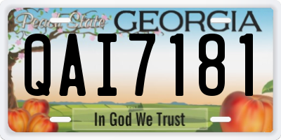 GA license plate QAI7181