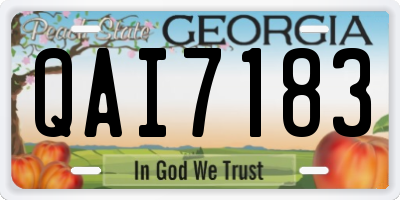 GA license plate QAI7183
