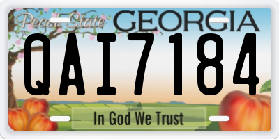 GA license plate QAI7184