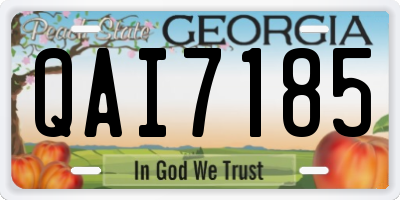 GA license plate QAI7185