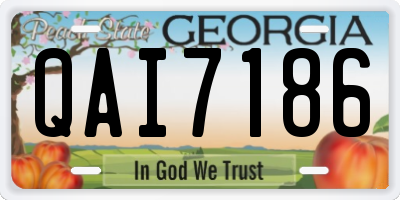 GA license plate QAI7186