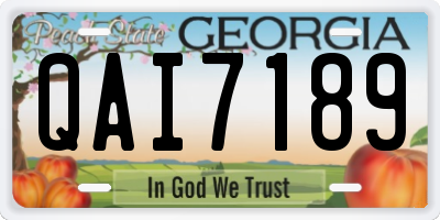 GA license plate QAI7189