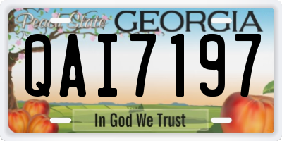 GA license plate QAI7197