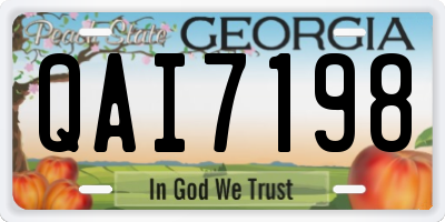 GA license plate QAI7198
