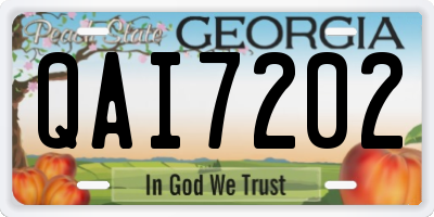 GA license plate QAI7202
