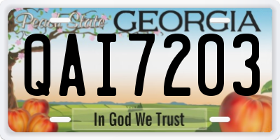 GA license plate QAI7203