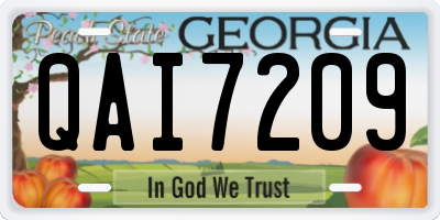 GA license plate QAI7209
