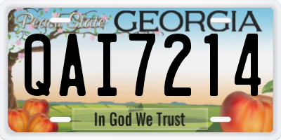 GA license plate QAI7214