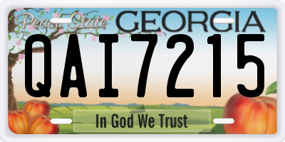 GA license plate QAI7215