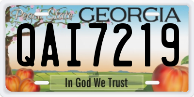 GA license plate QAI7219