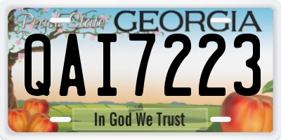 GA license plate QAI7223