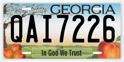 GA license plate QAI7226