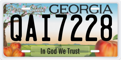 GA license plate QAI7228