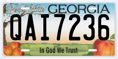 GA license plate QAI7236