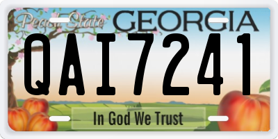 GA license plate QAI7241