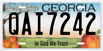 GA license plate QAI7242
