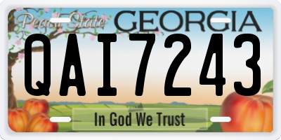 GA license plate QAI7243