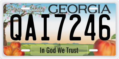 GA license plate QAI7246