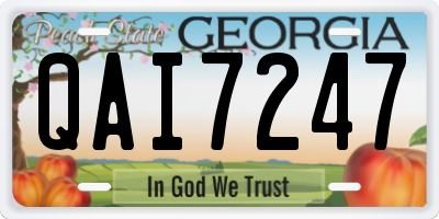 GA license plate QAI7247