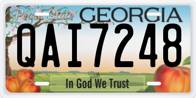 GA license plate QAI7248