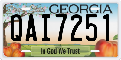 GA license plate QAI7251