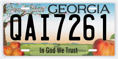 GA license plate QAI7261