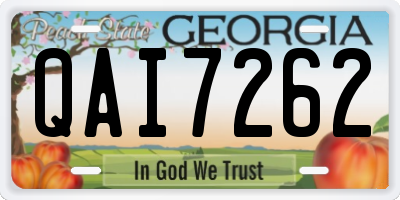 GA license plate QAI7262
