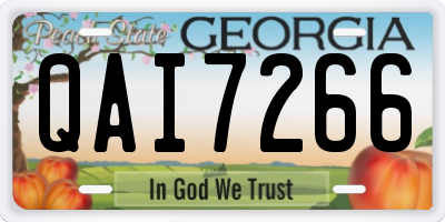 GA license plate QAI7266