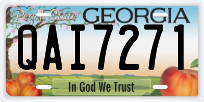 GA license plate QAI7271