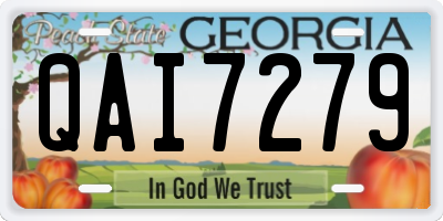 GA license plate QAI7279